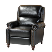 Franco Genuine Leather Recliner - Black