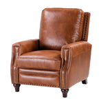 Amil Genuine Leather Recliner - Saddle