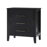 Joachim 3 Drawer Nightstand - Black