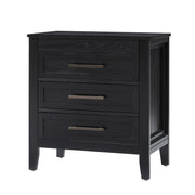 Joachim 3 Drawer Nightstand - Black