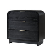 Yanick 3-Drawer Nightstand - Black