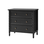 Carol 3-Drawer Nightstand - Black