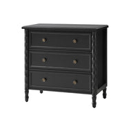 Carol 3-Drawer Nightstand - Black