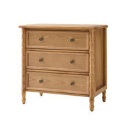 Carol 3-Drawer Nightstand - Oak