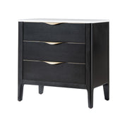 Floriana 3-Drawer Nightstand - Black