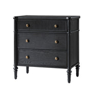Derk 3-Drawer Nightstand - Black