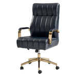 Conan Leather Ergonomic Executive Office Chair - Navy