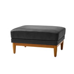 Erauso Genuine Leather ottoman - Black