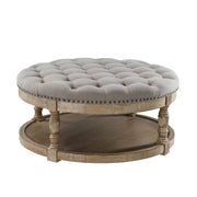 Deoius Tufted Round Cocktail Ottoman with Storage - Grey