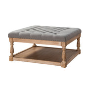 Boyan Shelved Tufted Cocktail Ottoman - Grey