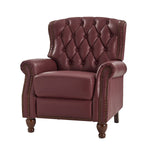 Abraham Genuine Leather Recliner - Burgundy