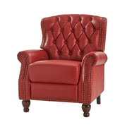 Abraham Genuine Leather Recliner - Red