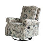 Kaspar Manual Swivel Glider Recliner - Teal