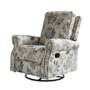 Kaspar Manual Swivel Glider Recliner - Teal