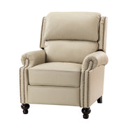 Franco Genuine Leather Recliner - Beige