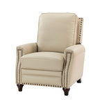 Amil Genuine Leather Recliner - Beige