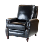 Amil Genuine Leather Recliner - Black
