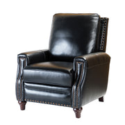 Amil Genuine Leather Recliner - Black