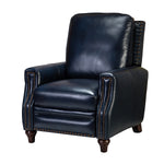 Amil Genuine Leather Recliner - Navy