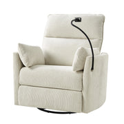 Archibald Power Rocking Swivel Nursery Recliner - Ivory