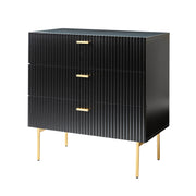 Aram 3 Drawer Bachelor Chest - Black