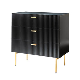 Aram 3 Drawer Bachelor Chest - Black