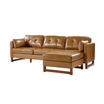 Amando Genuine Leather Reversible Sectional - Camel