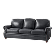 Gerardo Genuine Leather Sofa - Navy