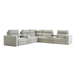 Kenny Electronic Modular Leather Sofa - Beige / 140