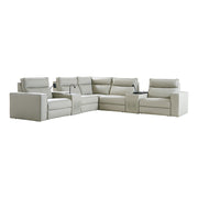 Kenny Electronic Modular Leather Sofa - Beige / 140