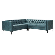 Moira Tufted Upholstered Corner Sectional - Blue