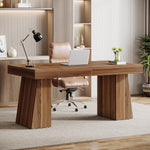 Sophie Executive Mid-Century Modern Home Office Desk with Sturdy Base