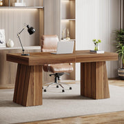 Sophie Executive Mid-Century Modern Home Office Desk with Sturdy Base