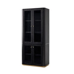Nina Bookcase Cabinet-Black - Black