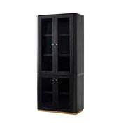 Nina Bookcase Cabinet-Black - Black