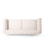 Tiffani Retro-Style 79-Inch Wide Beige Sofa 