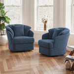 Vivian Mid-Century Modern Barrel Swivel Chairs 