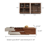 Eden Extendable Wood Coffee Table with 2 Drawers, 4 Hidden Storges - No-Assembly Required