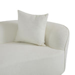 Rayven Modern 5-Seater Sectional Sofa in Beige Bouclé Fabric with Pillows 