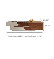 Eden Extendable Wood Coffee Table with 2 Drawers, 4 Hidden Storges - No-Assembly Required