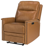 Heinrich Genuine Leather Power Recliner - Camel