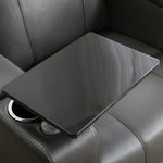 Ethan Modern Power Reclining Faux Leather Home Theater Seats with Cup Holders, Set of 4