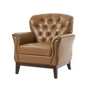 Nicole Traditional Genuine Leather Chair - Camel