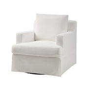 Germa Slipcovered Swivel Rocker Chair - White