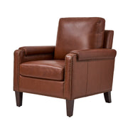 Raimund Genuine Leather Armchair - Brown
