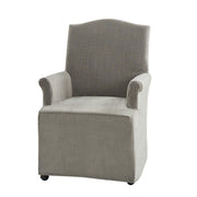 Kanrad Slipcover Dining Chair with Casters - Grey