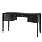 Derk 55''W Desk With 5 Drawers - Black