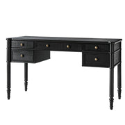 Derk 55''W Desk With 5 Drawers - Black