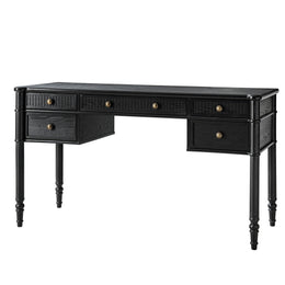 Derk 55''W Desk With 5 Drawers - Black