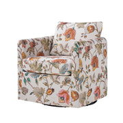 Armando Slipcovered Swivel Chair - Floral